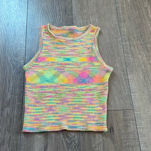 Colorful Knit Sweater Tank Top